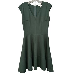 Bar III Green Fit & Flare Dress | Sleeveless Zip Back M